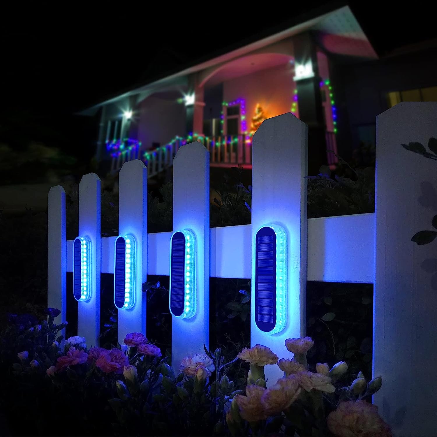 Outdoor Lighting On Fence - 5 Yıl Ömürlü 4'lü Paket Güneş