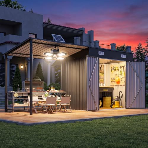 Outdoor Lighting Solar - 6x4FT Dış Mekan Depolama Kulübesi ve