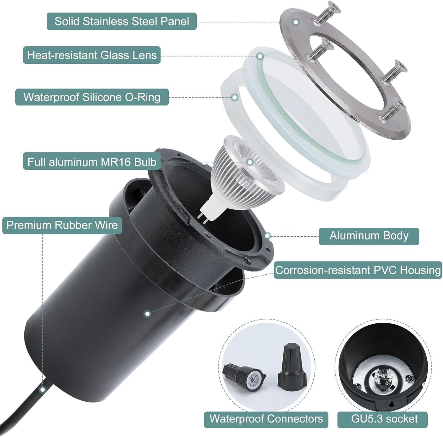 Outdoor Lighting Underground Wiring - 6'lı Paket Düşük Voltajlı Peyzaj LED