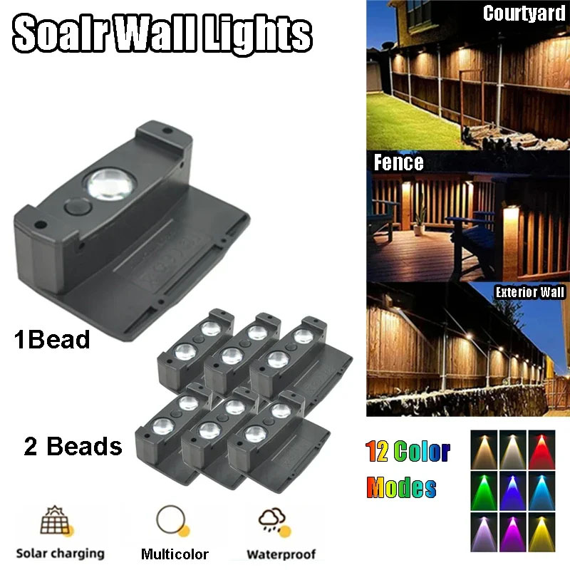Outdoor Lighting On Fence - 1 adet güneş duvar işık IP65