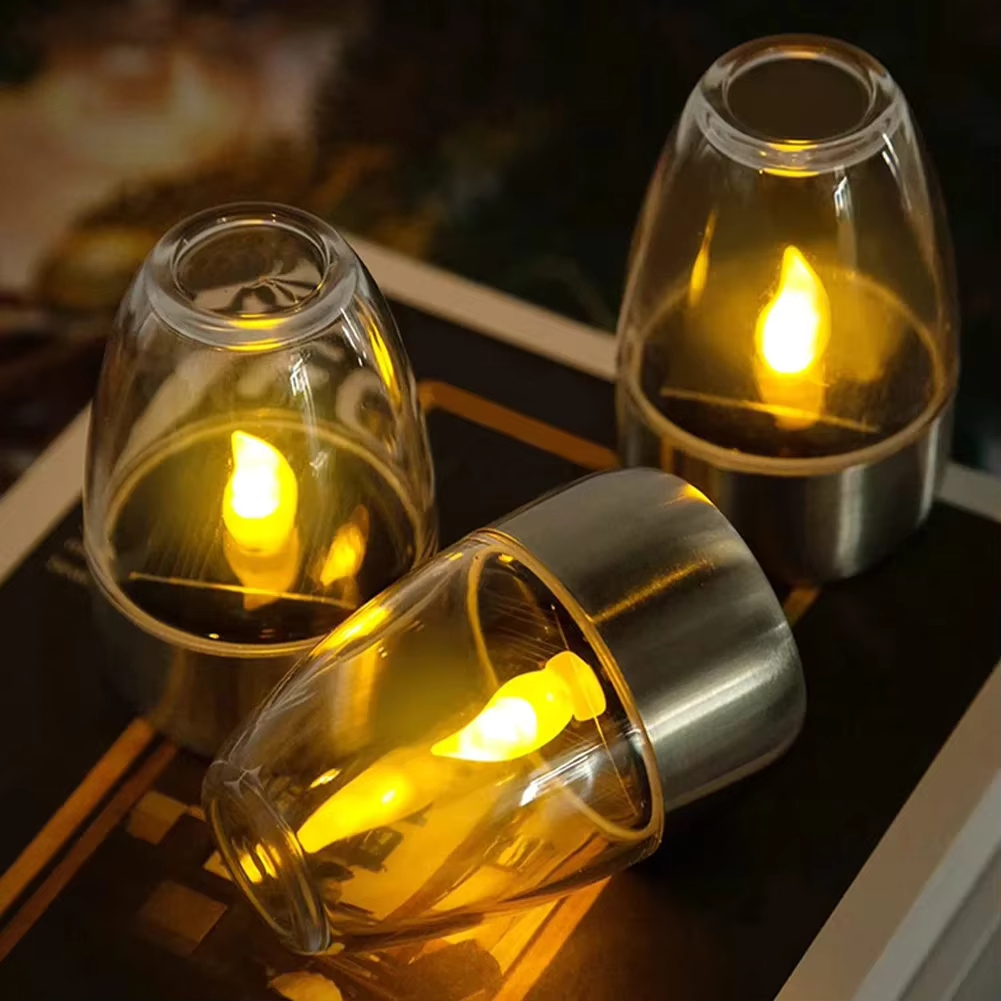 Photocell Outdoor Lighting - LED Paslanmaz Çelik Güneş Mum Işıkları