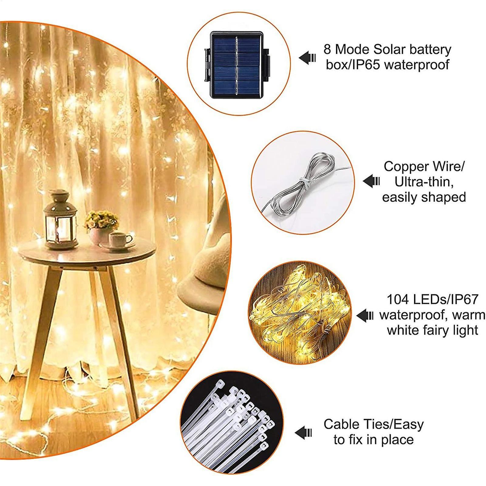 Photocell Outdoor Lighting - Güneş Enerjili Şemsiye Işık Zinciri 104