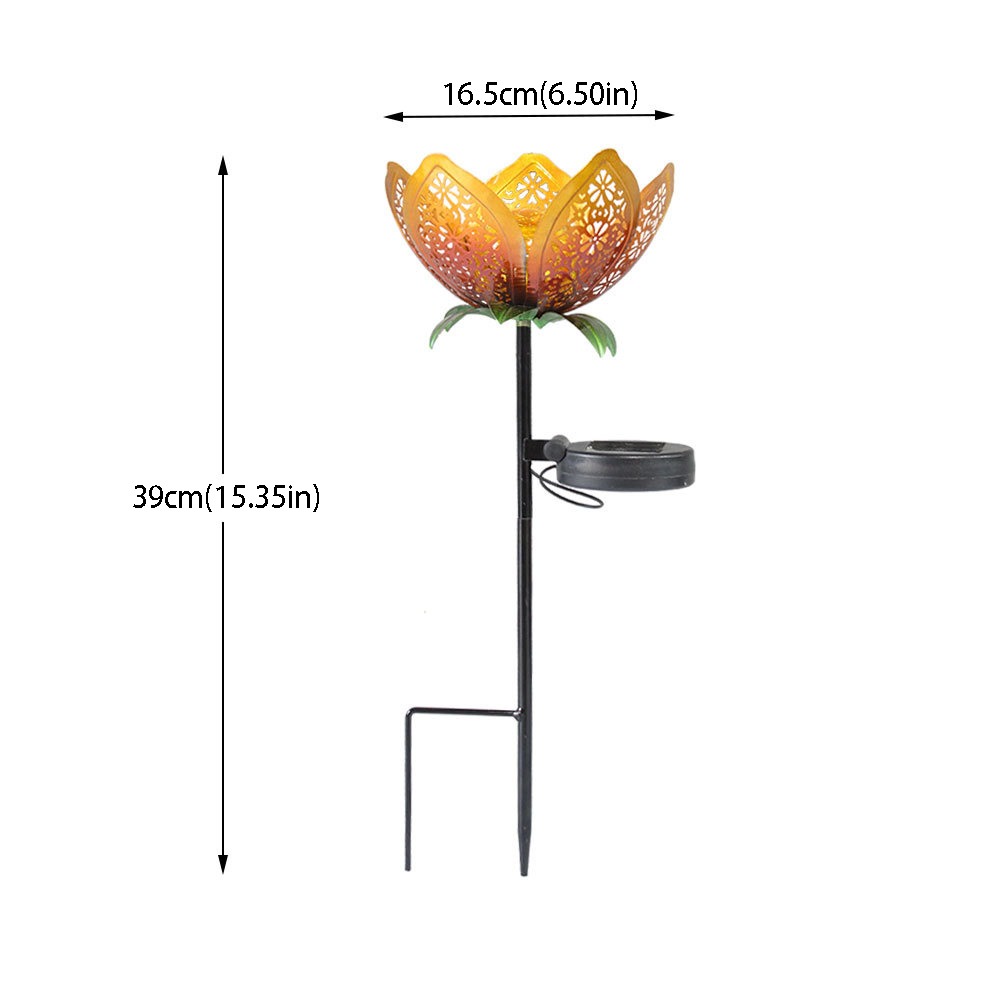 Outdoor Lighting Ground Fixtures - Lotus Şekilli Güneş Enerjili Lamba Demir