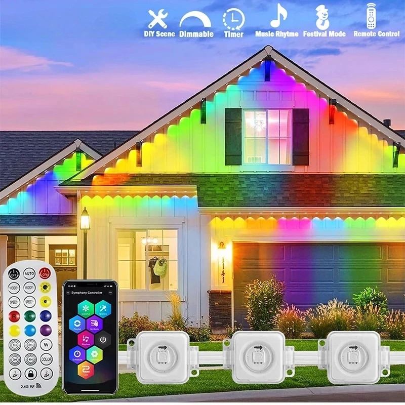 Outdoor Lighting Effects - 300FT Kalıcı Saçak LED Akıllı RGB