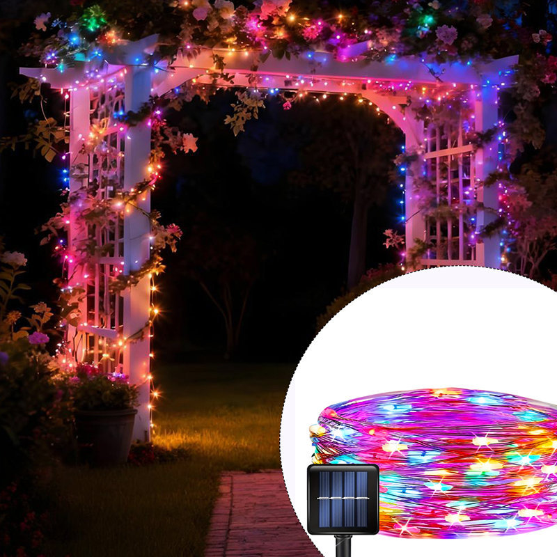 Outdoor Lighting On Fence - Güneş Enerjili Bahçe LED Peri Işıkları