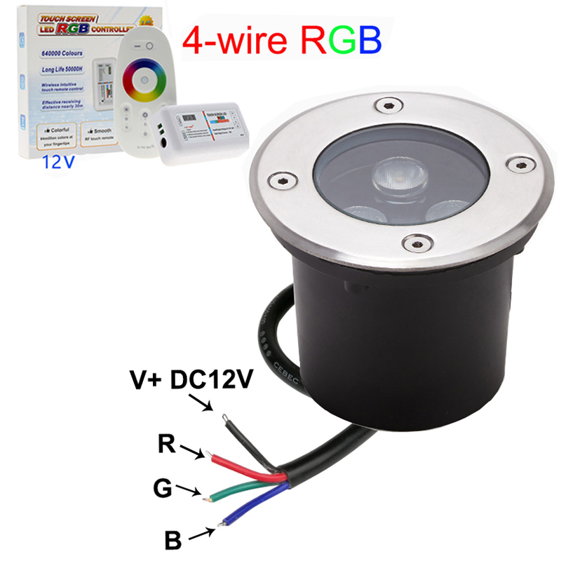 Outdoor Lighting Underground Wiring - Harici kontrol 4-wire RGB LED yeraltı
