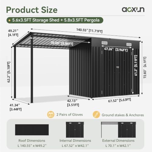 6x4FT Dış Mekan Depolama Kulüb - Outdoor Lighting Solar incelemesi ve fiyatı