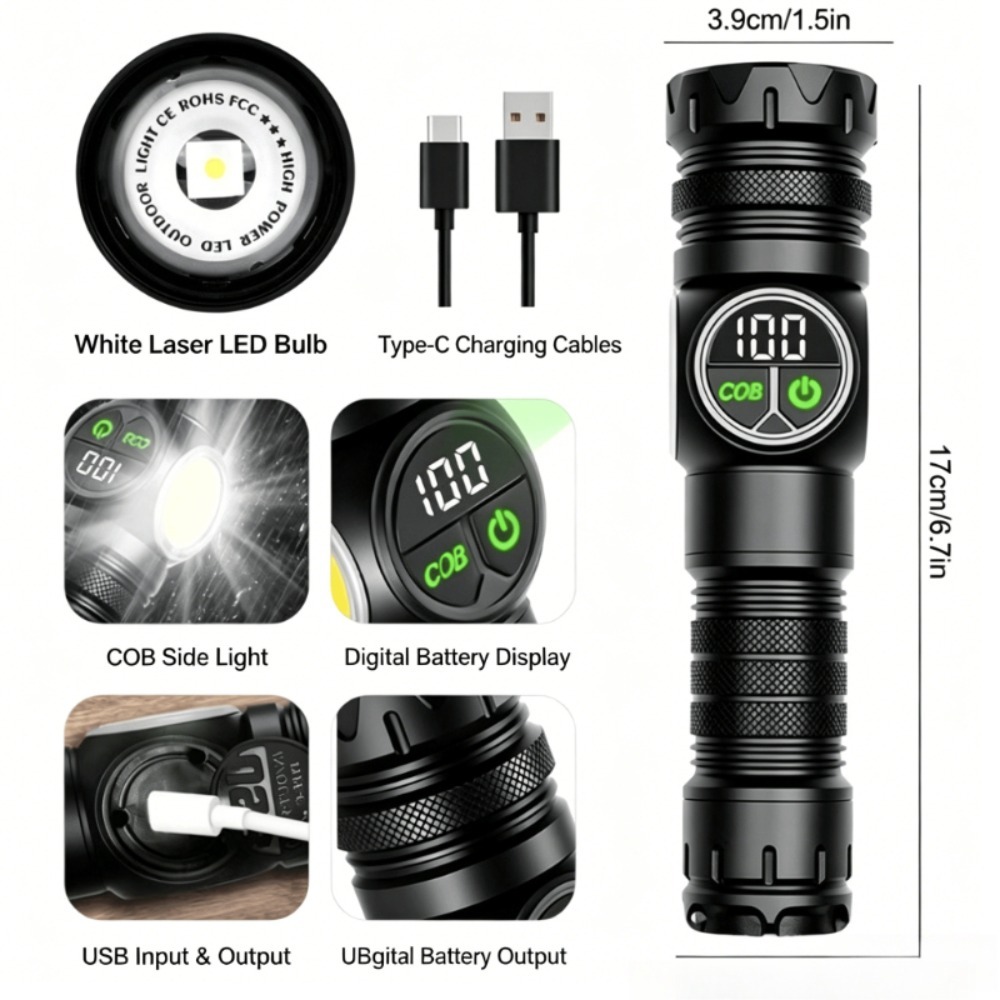 Beyaz Işık LED El Feneri Tip-C - Outdoor Lighting Types incelemesi ve fiyatı