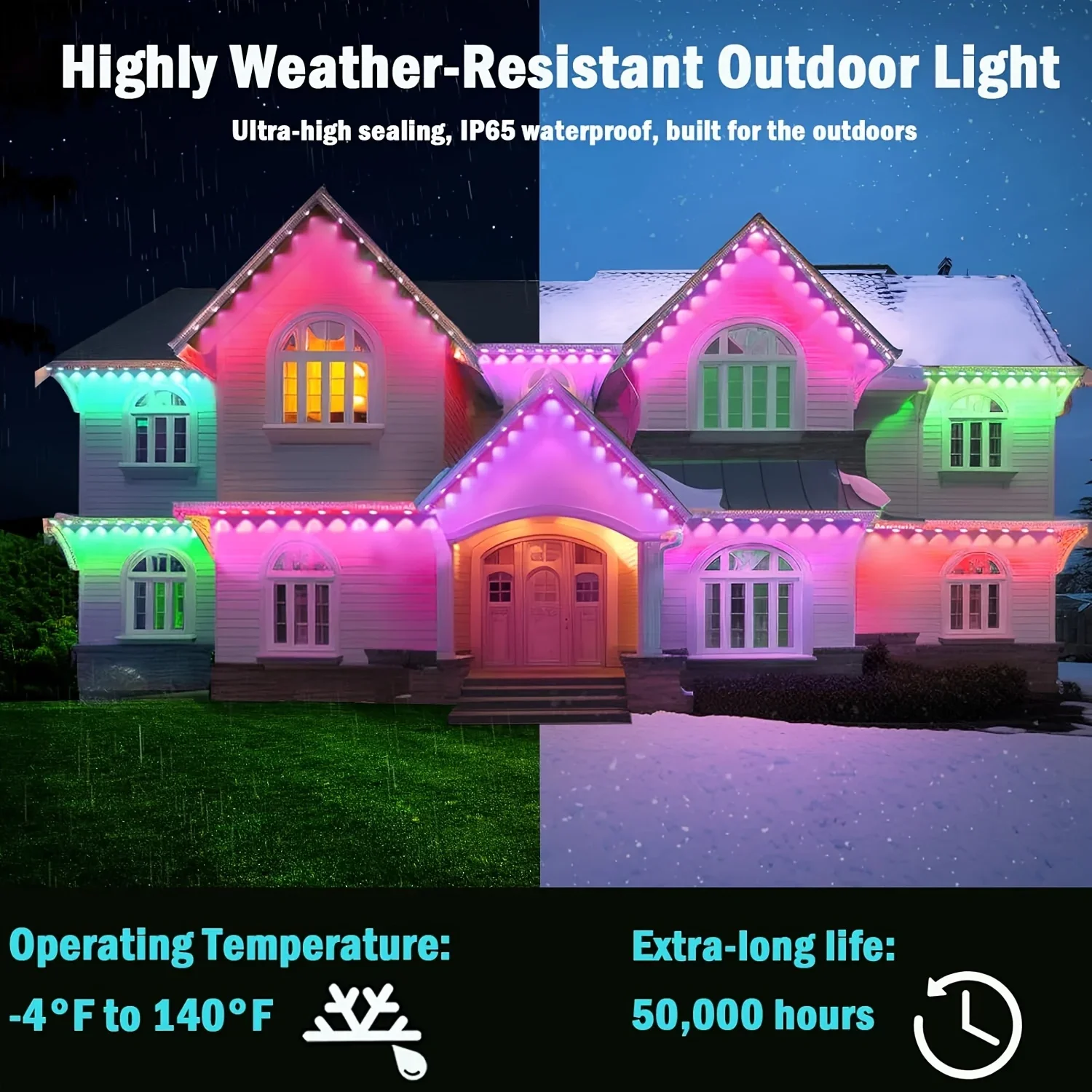 300FT Kalıcı Saçak LED Akıllı  - Outdoor Lighting Effects incelemesi ve fiyatı